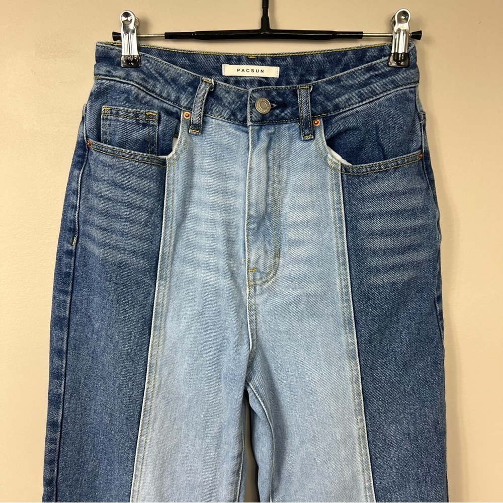 PACSUN 90's boyfriend two tone wide leg jeans Sz 26 - Picture 5 of 7